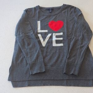 Gap Factory Crewneck LOVE Long Sleeve Sweater